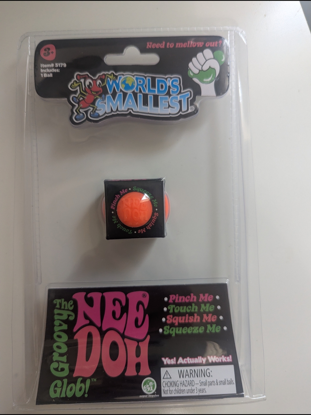 World's Smallest Groovy NeeDoh Glob - Orange RARE
